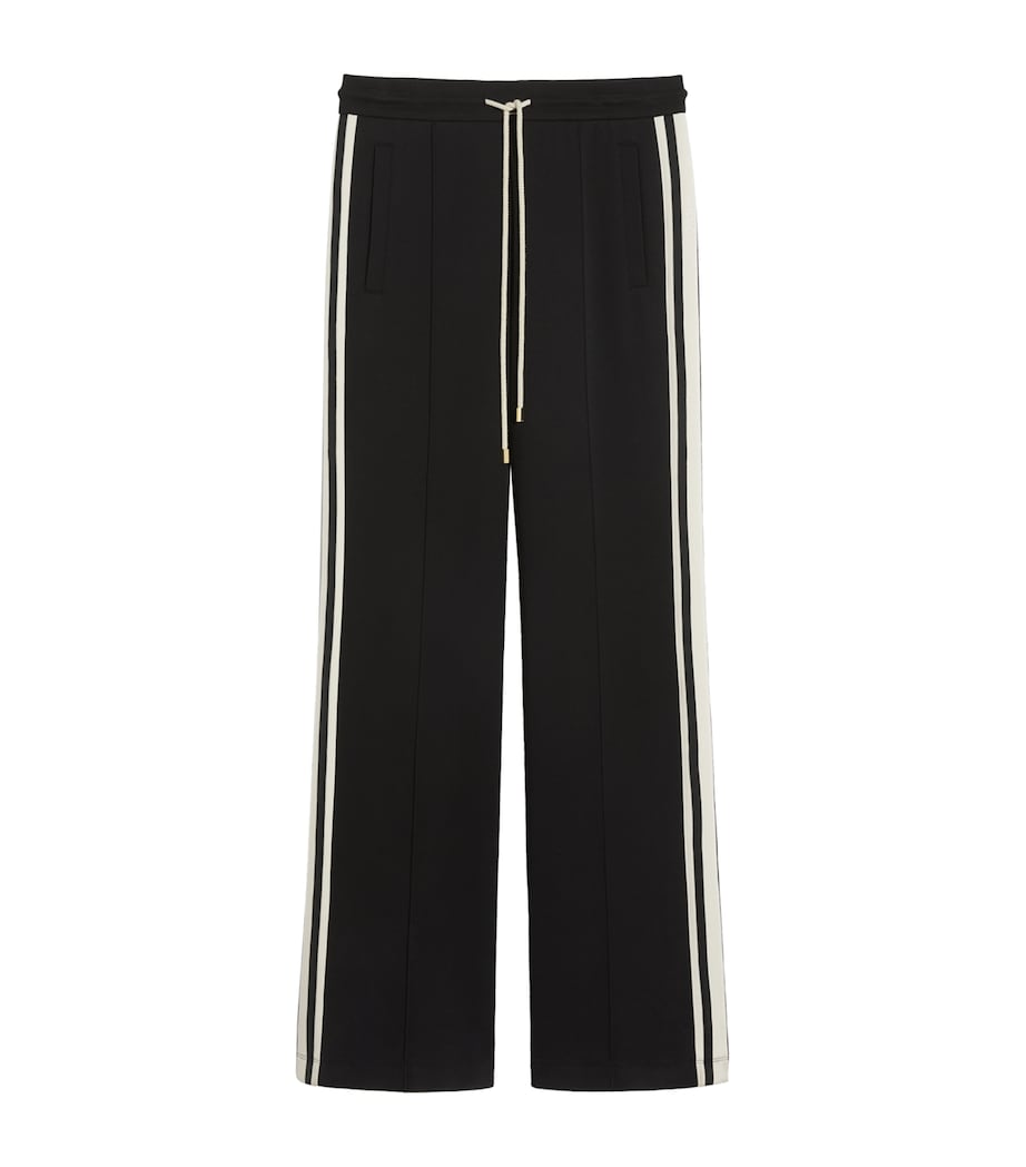 Max Mara Womens Cotton-Blend Flared Sweatpants Black Image 1
