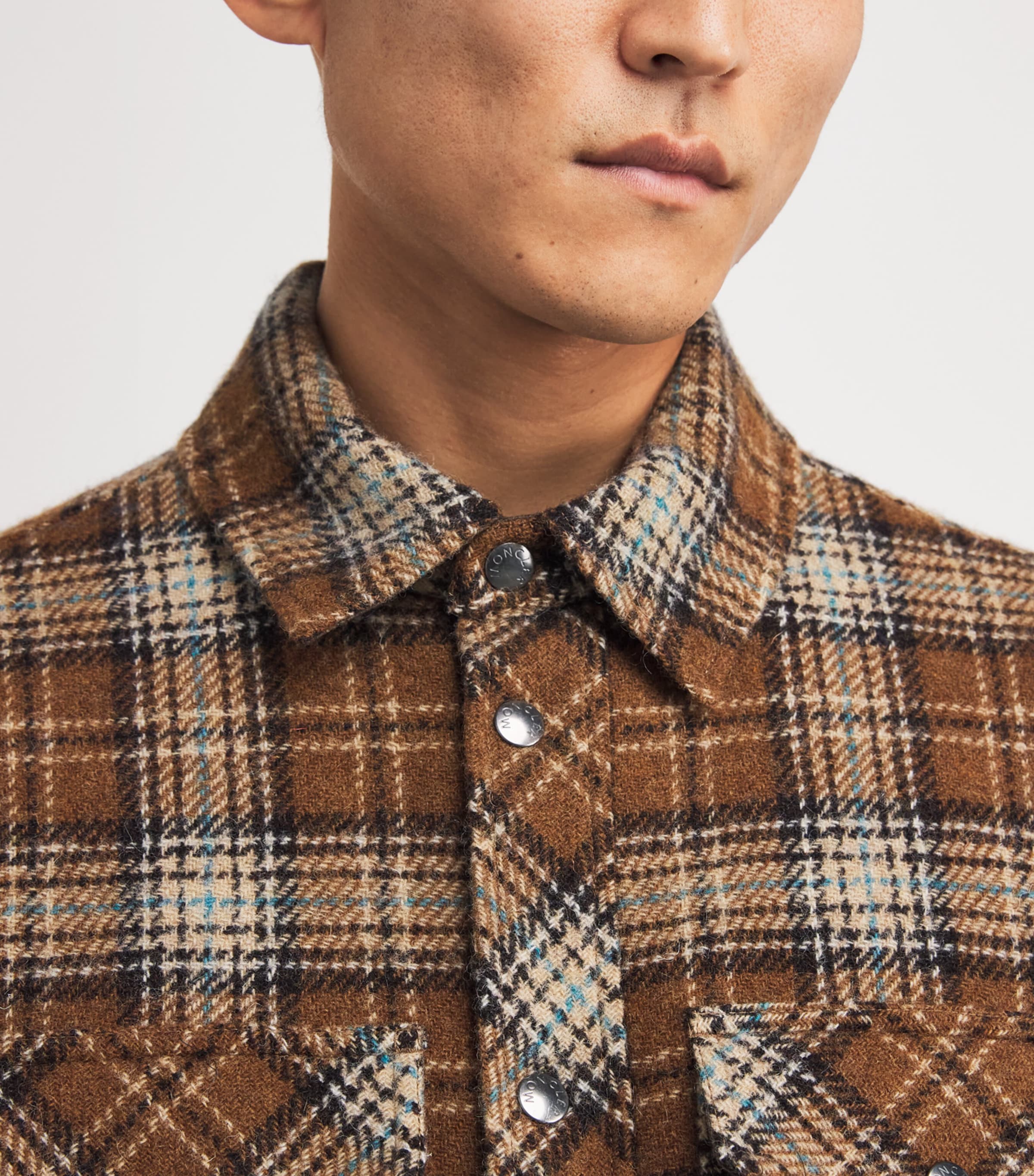 Virgin Wool Check Overshirt F22 Image 6