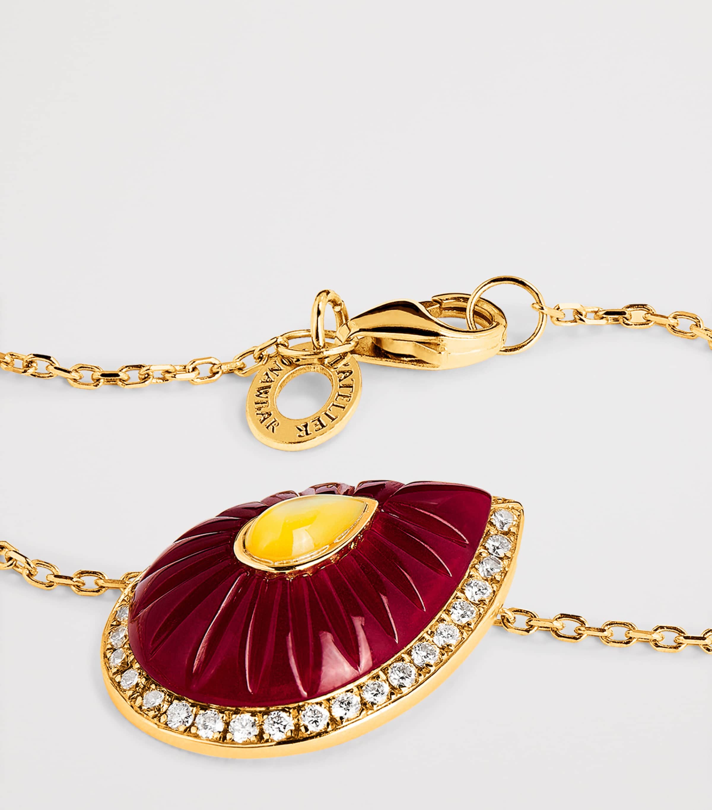 Yellow Gold, Diamond, Amethyst and Pearl Bond Street Necklace YELLOW GOLD Image 3