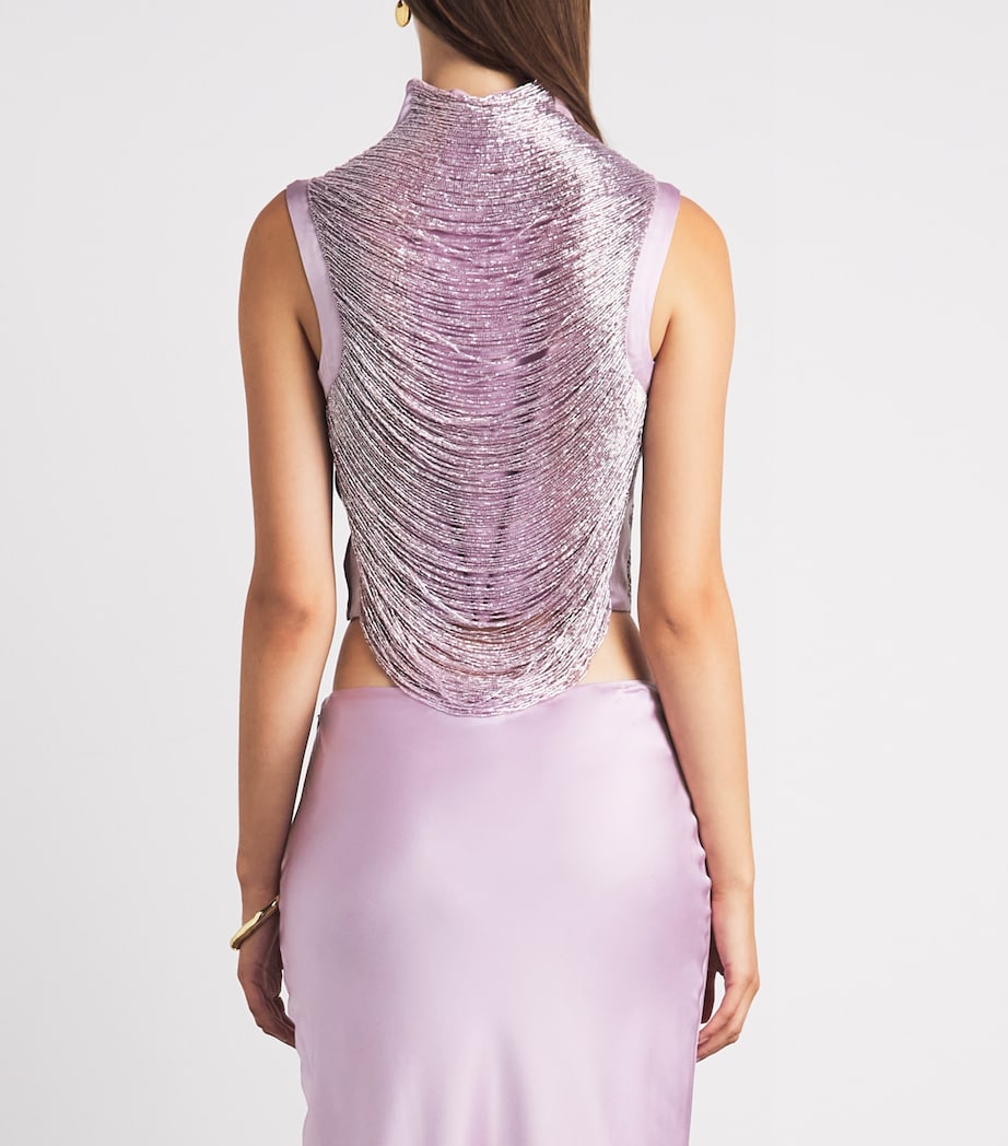 Cult Gaia Womens Beaded Taraji Top Sweet Pea Image 5