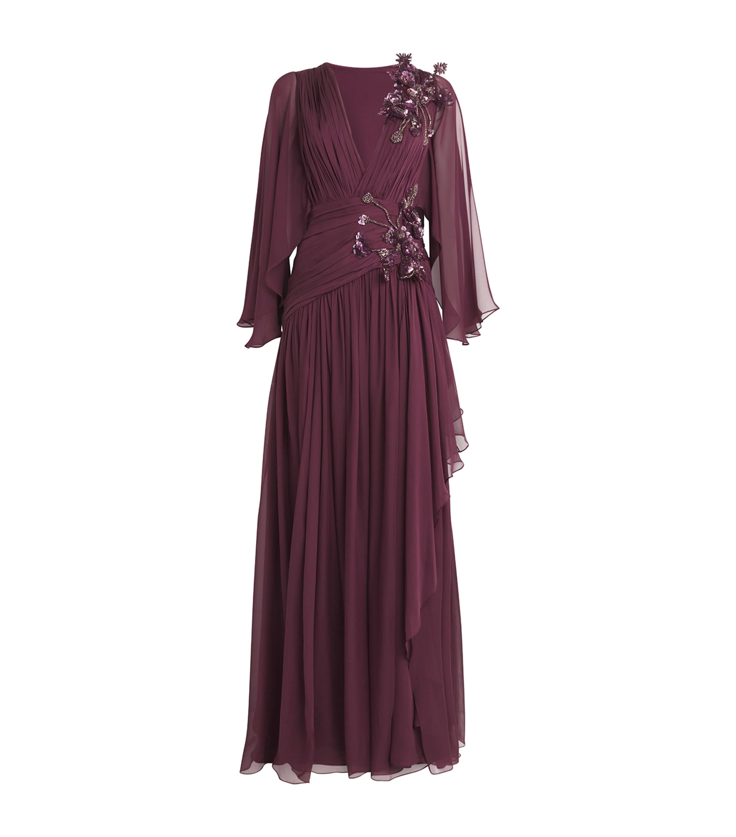 ZUHAIR MURAD SILK CRYSTAL-EMBELLISHED GOWN