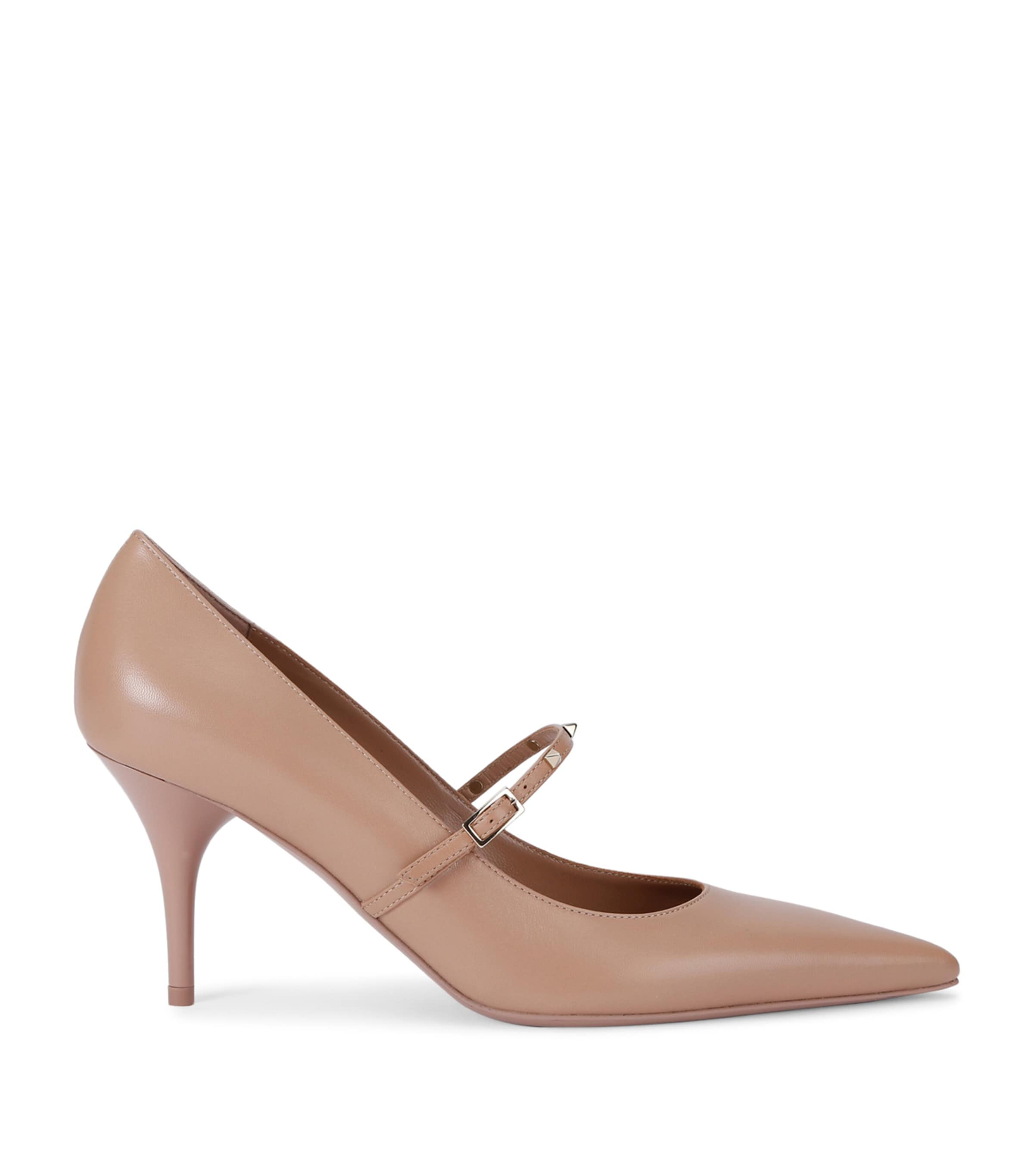 VALENTINO GARAVANI LEATHER ROCKSTUD WISPY PUMPS 80 