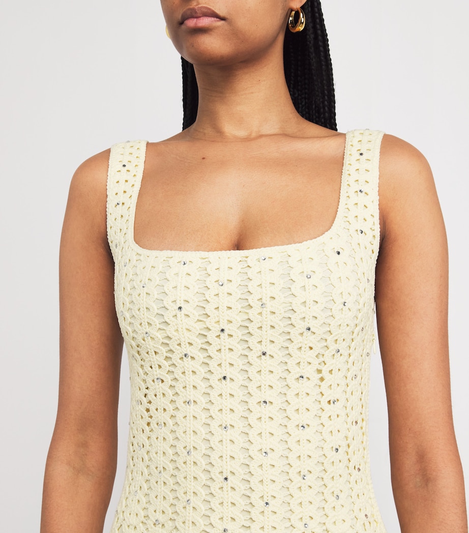 Crocheted Embellished Midi Dress YELLOW Image 6