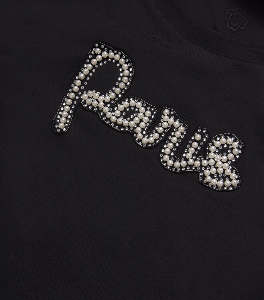 Cotton Paris-Embellished T-Shirt BLACK Image 5