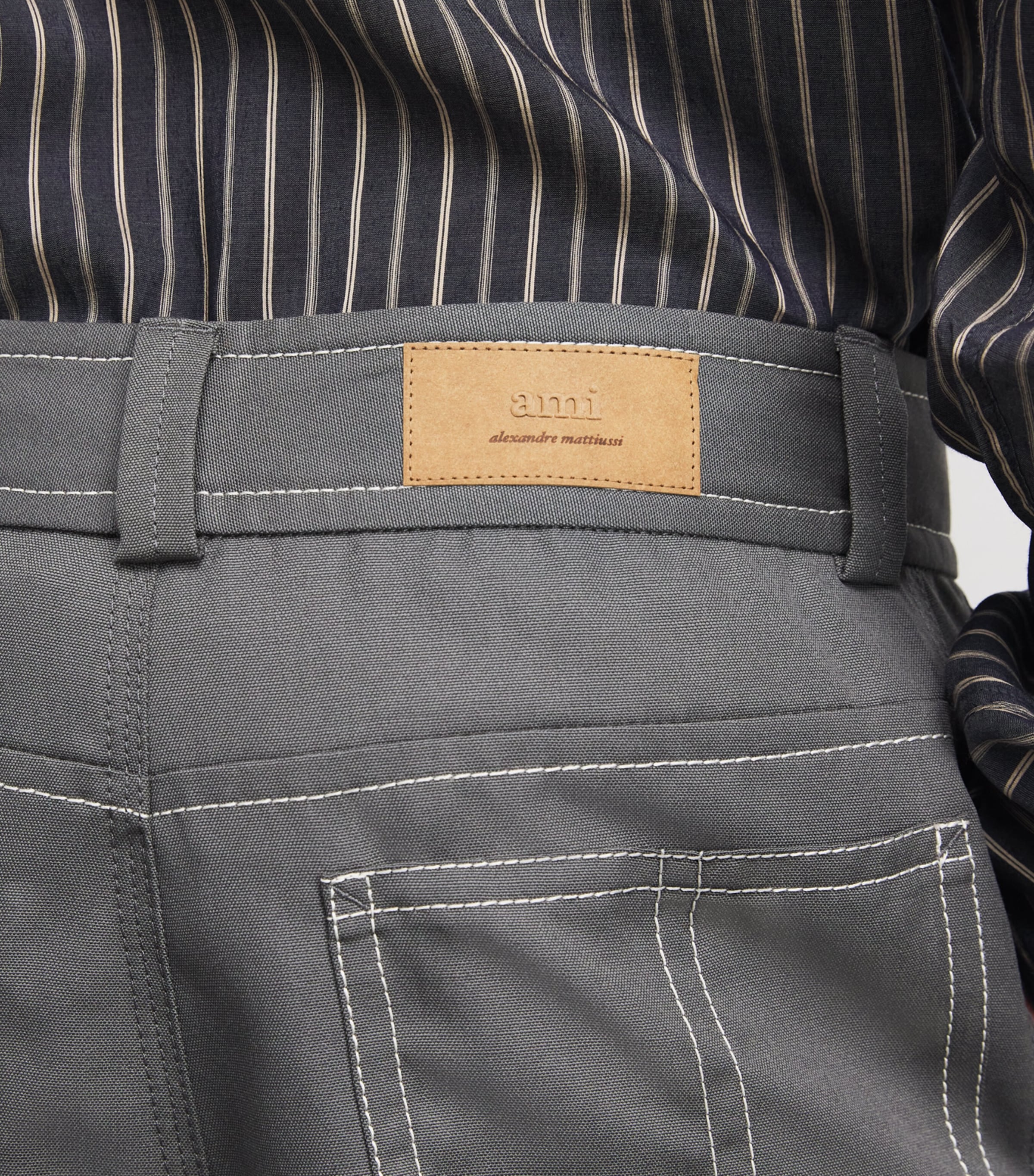 New Wool Canvas Workwear Trousers 0516 CARBON Image 6