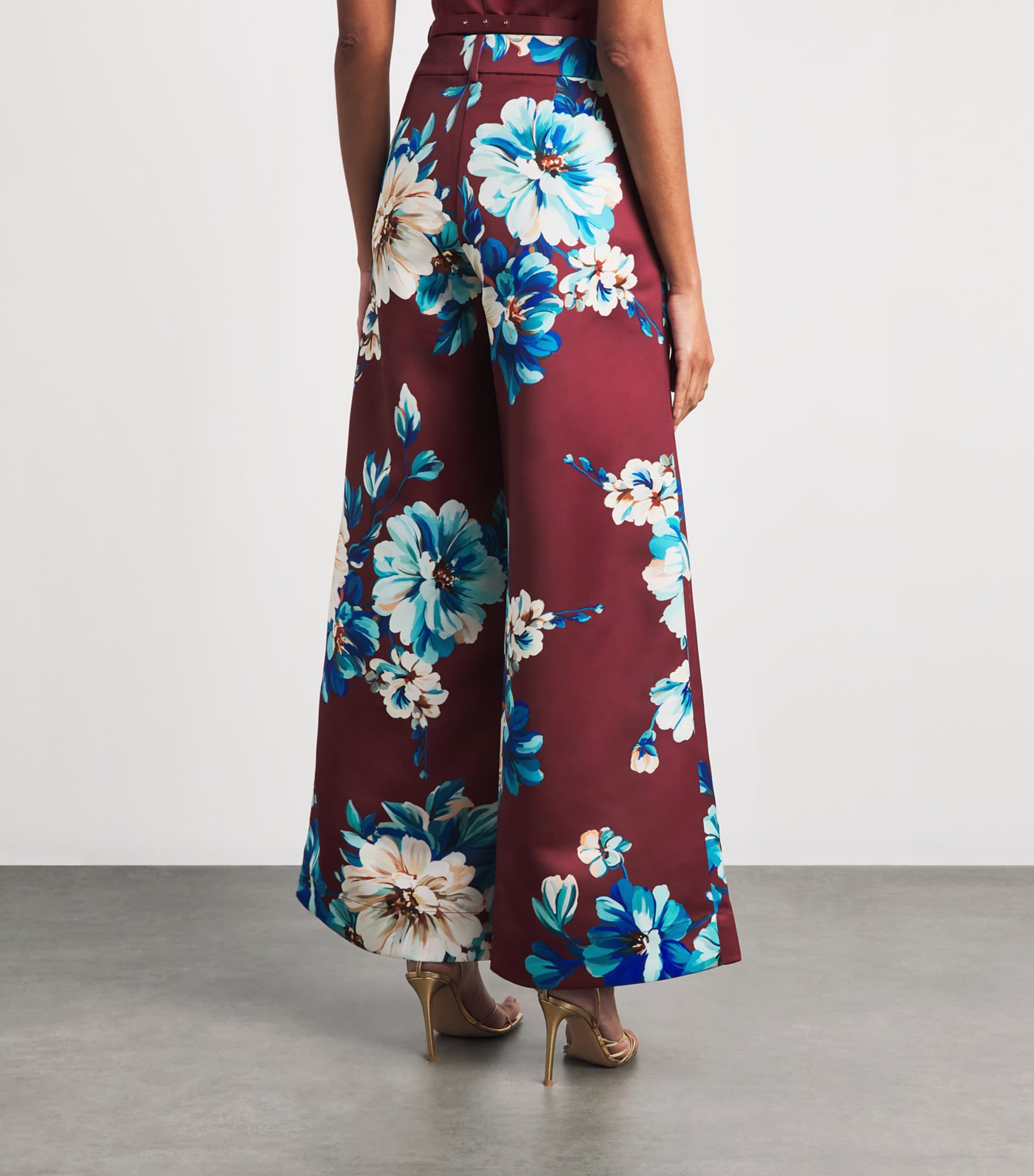 LEO LIN Womens Floral Elisha Wide-Leg Trousers Cosmos Print Image 5