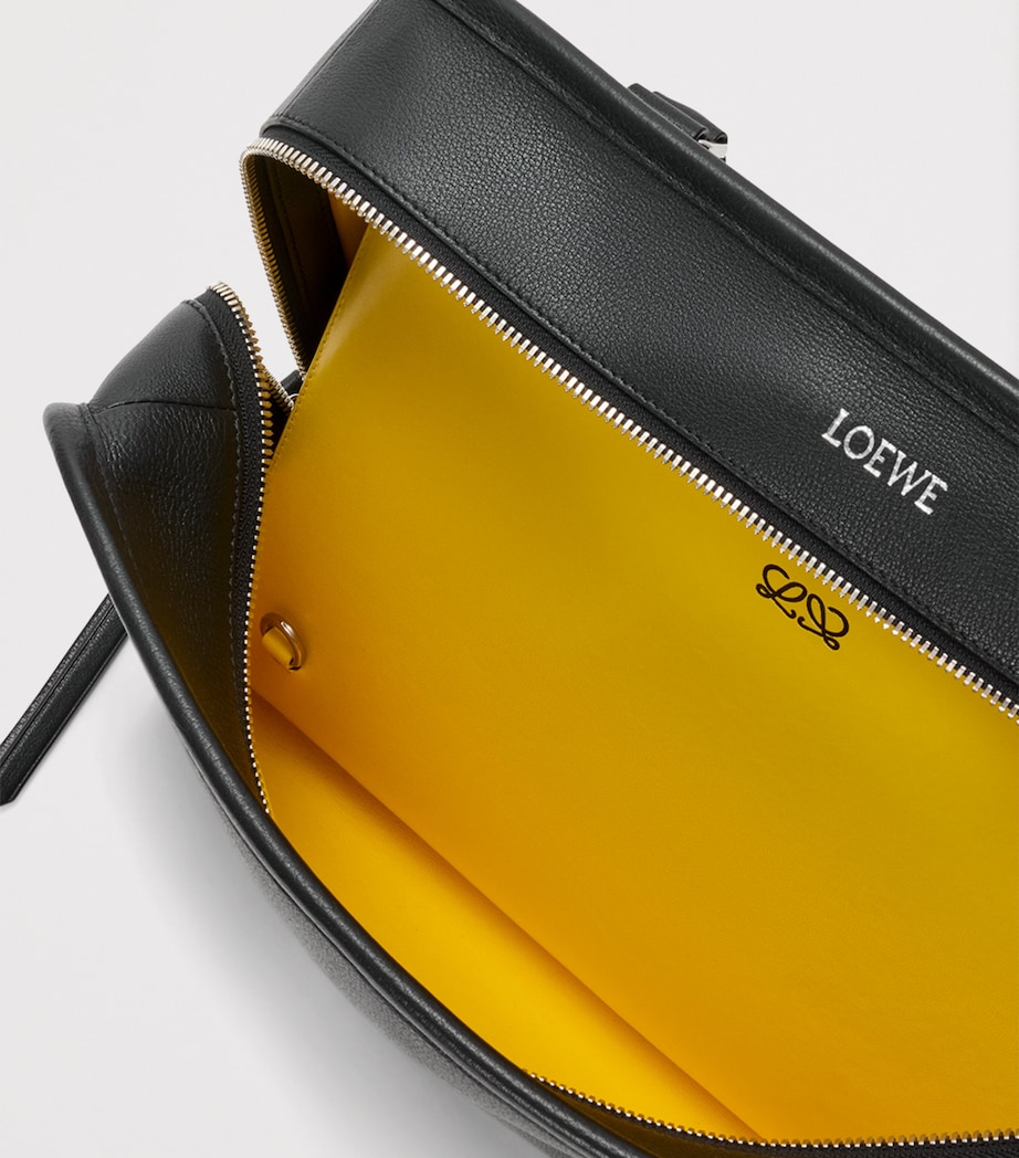 LOEWE x Cosima Von Bonin Large Leather Amazona 180 Lazy Dog Top-Handle Bag Black/yellow Image 12