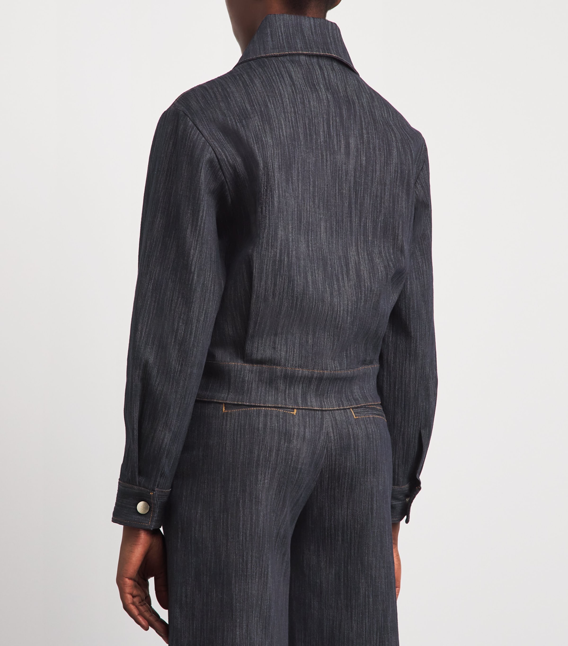 Eleventy Womens Chambray Twin-Pocket Jacket Blu Image 5