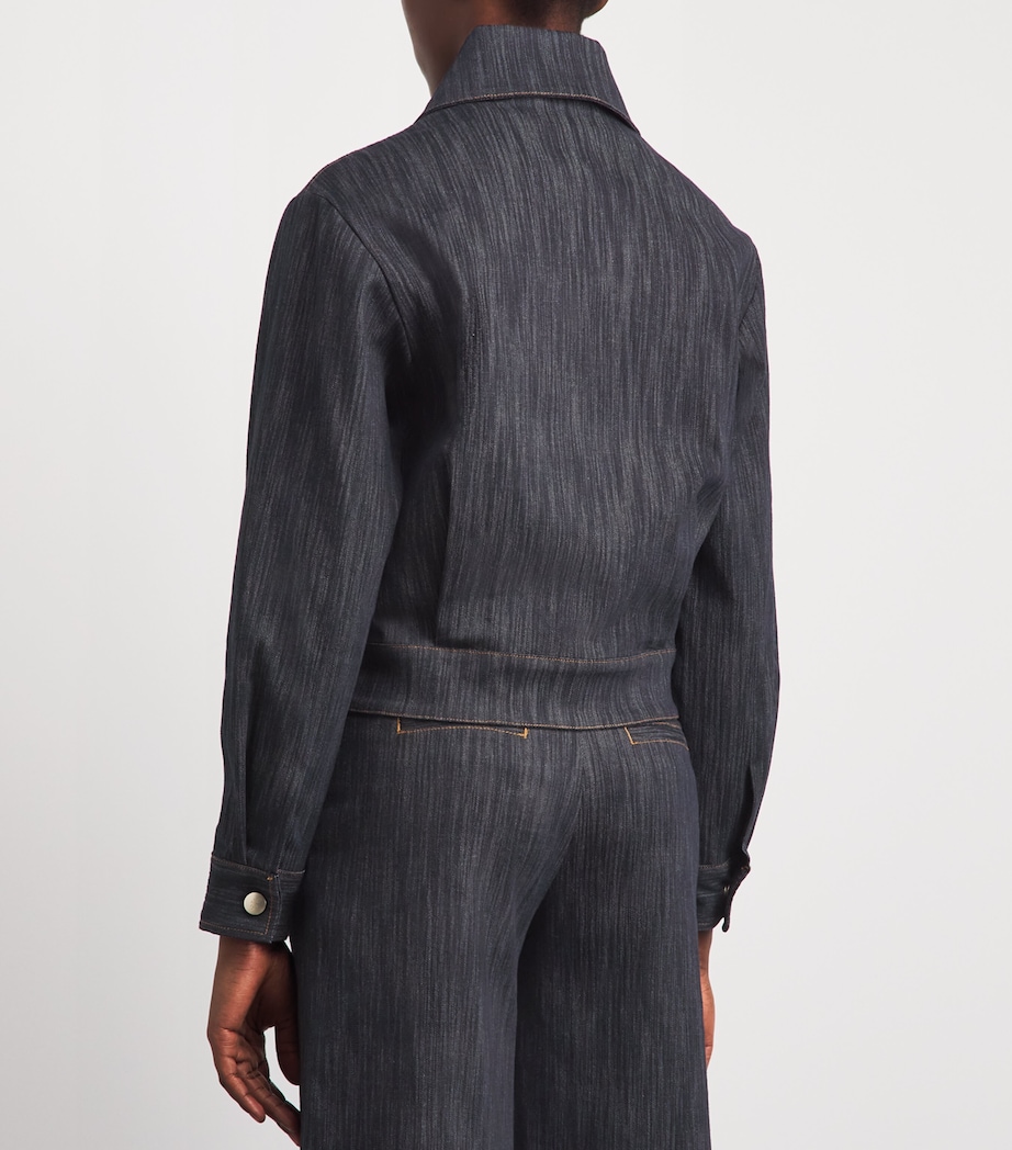Eleventy Womens Chambray Twin-Pocket Jacket Blu Image 5