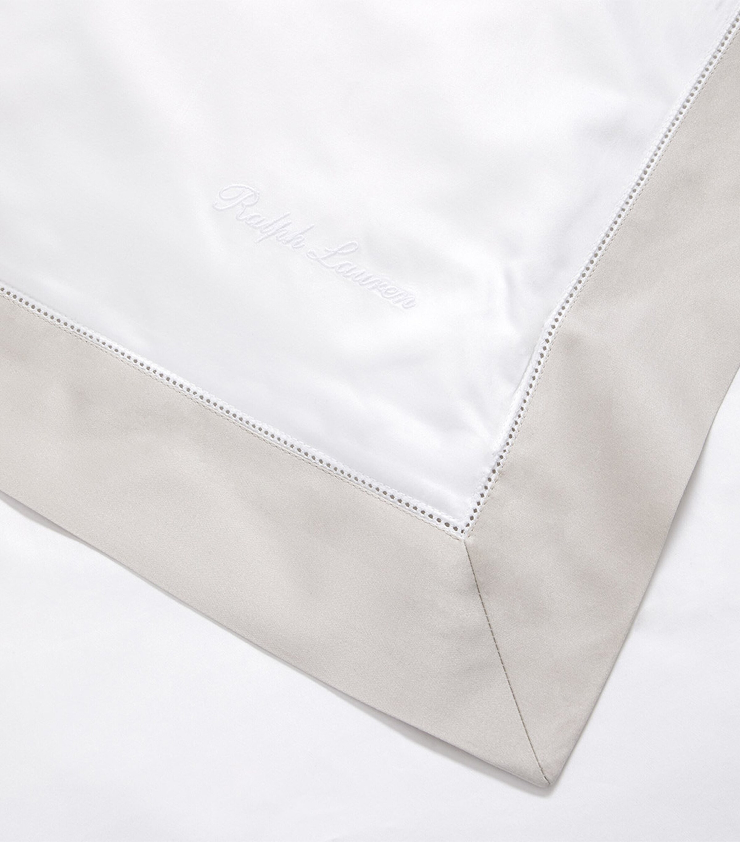 Ralph Lauren Home Cotton Langdon Super King Duvet Cover (260cm x 220cm) Silver Image 3