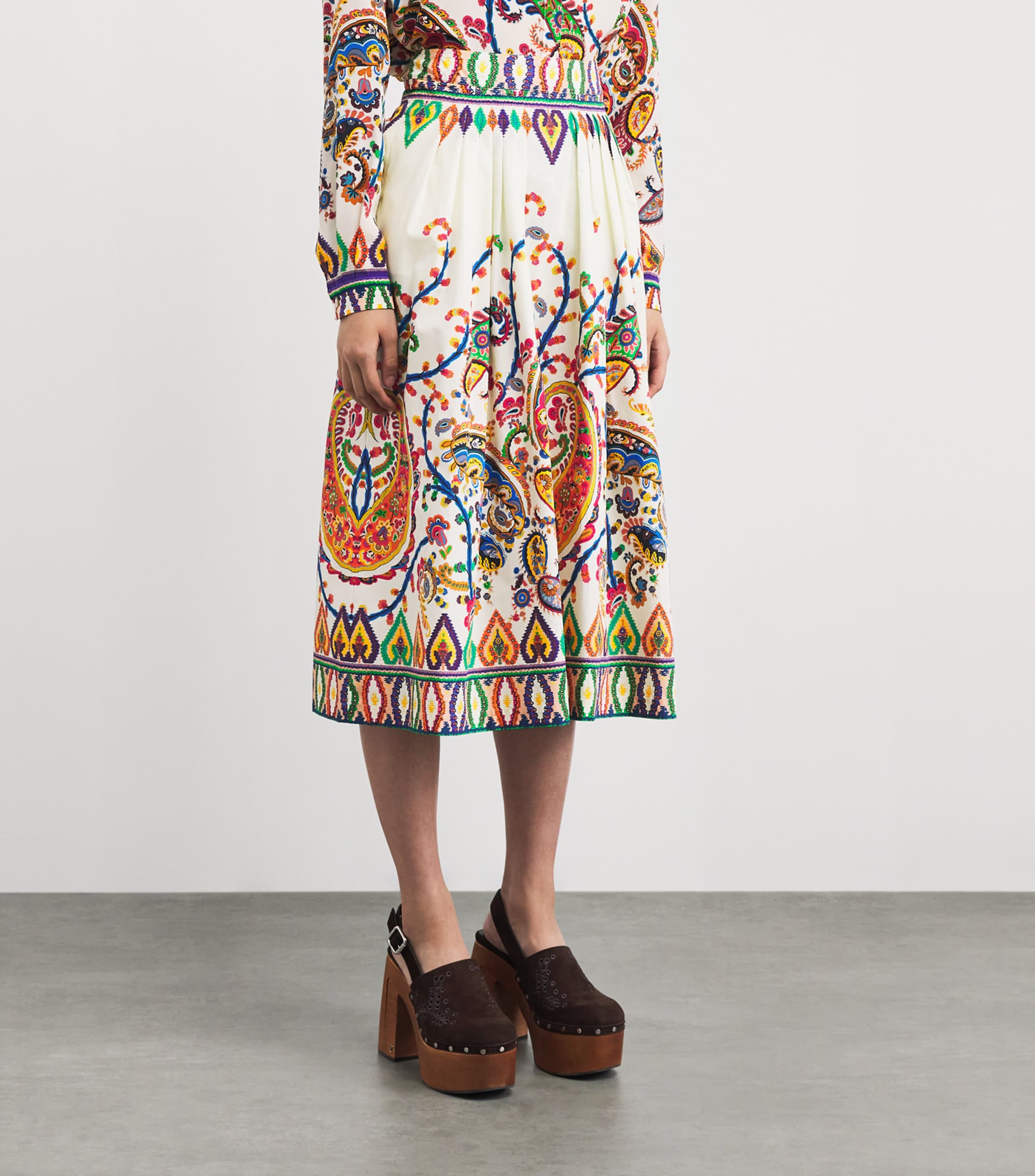 Cotton Paisley Midi Skirt X0800 Image 4