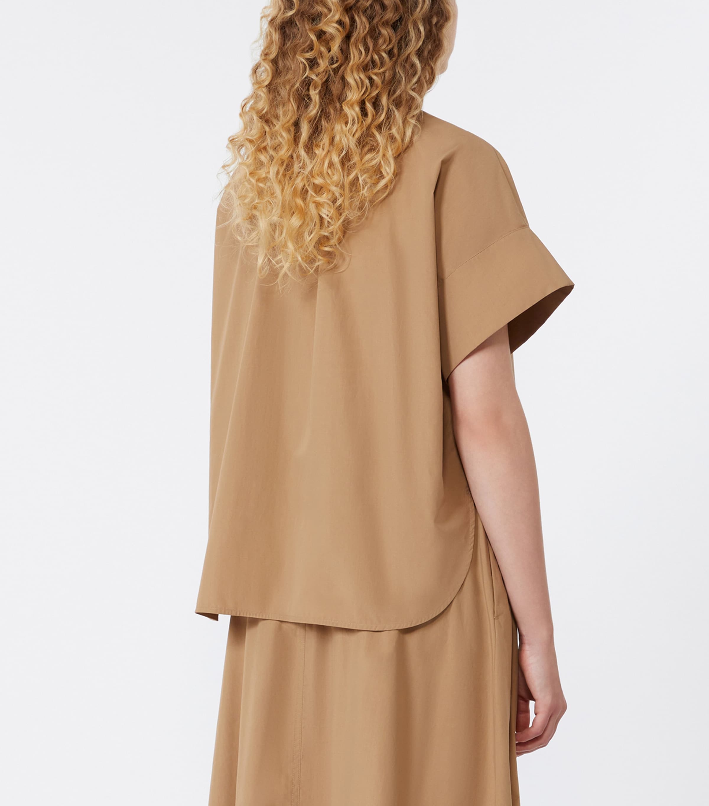 Weekend Max Mara Womens Cotton Poplin Blouse Tobacco Image 4