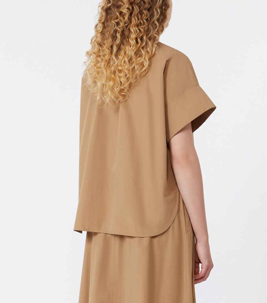 Weekend Max Mara Womens Cotton Poplin Blouse Tobacco Image 4