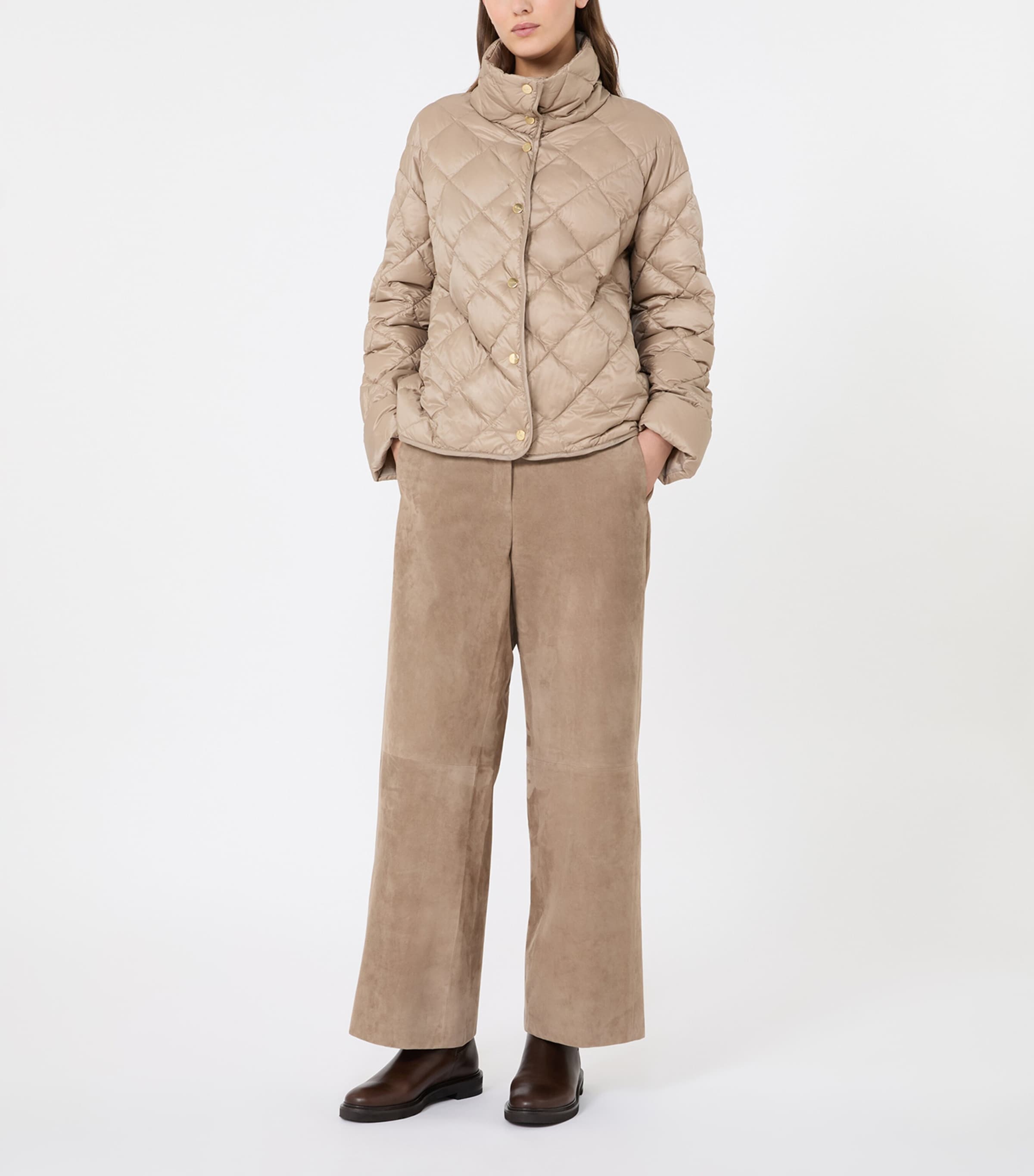 Max Mara Womens Down Water-Resistant Quilted Jacket Beige Image 4