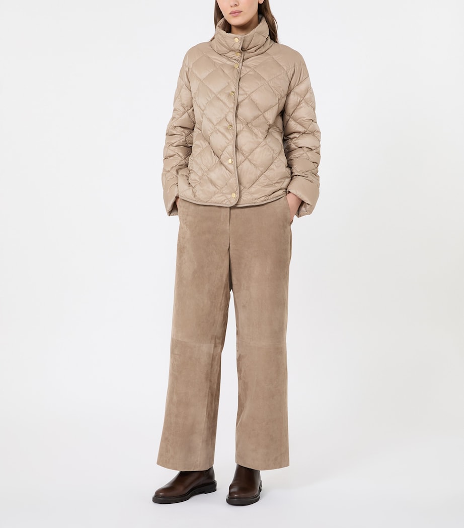 Max Mara Womens Down Water-Resistant Quilted Jacket Beige Image 4