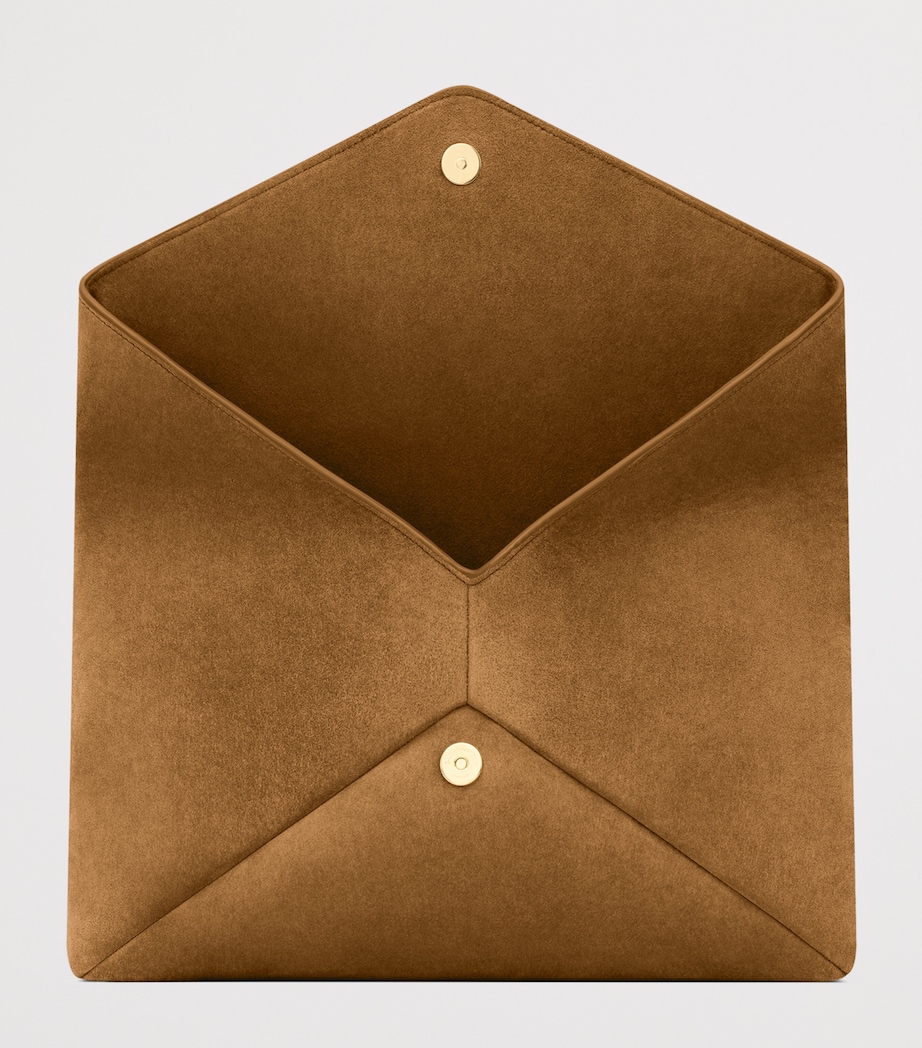 Saint Laurent Large Suede Cassandre Envelope Pouch Image 5