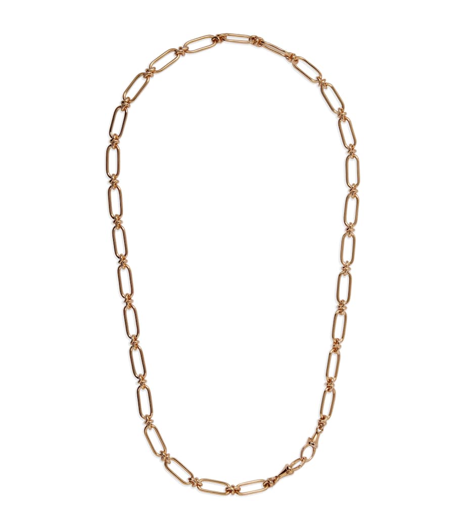 Yellow Gold Knuckle Bold Link Chain Necklace YELLOW GOLD Image 1