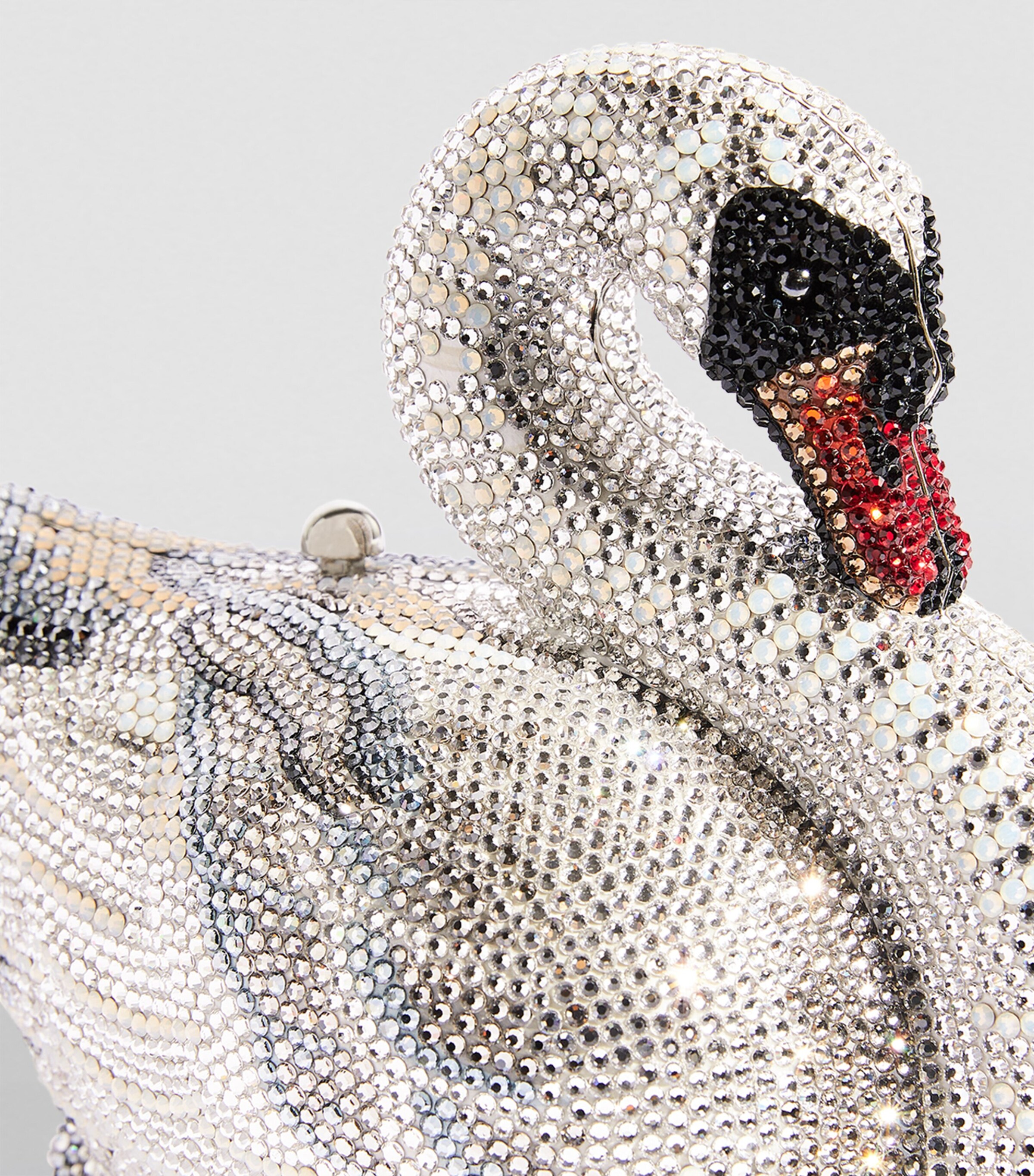 Judith Leiber Odette Swan Clutch Bag Srhmt Slvr Rhine Mlt Image 3