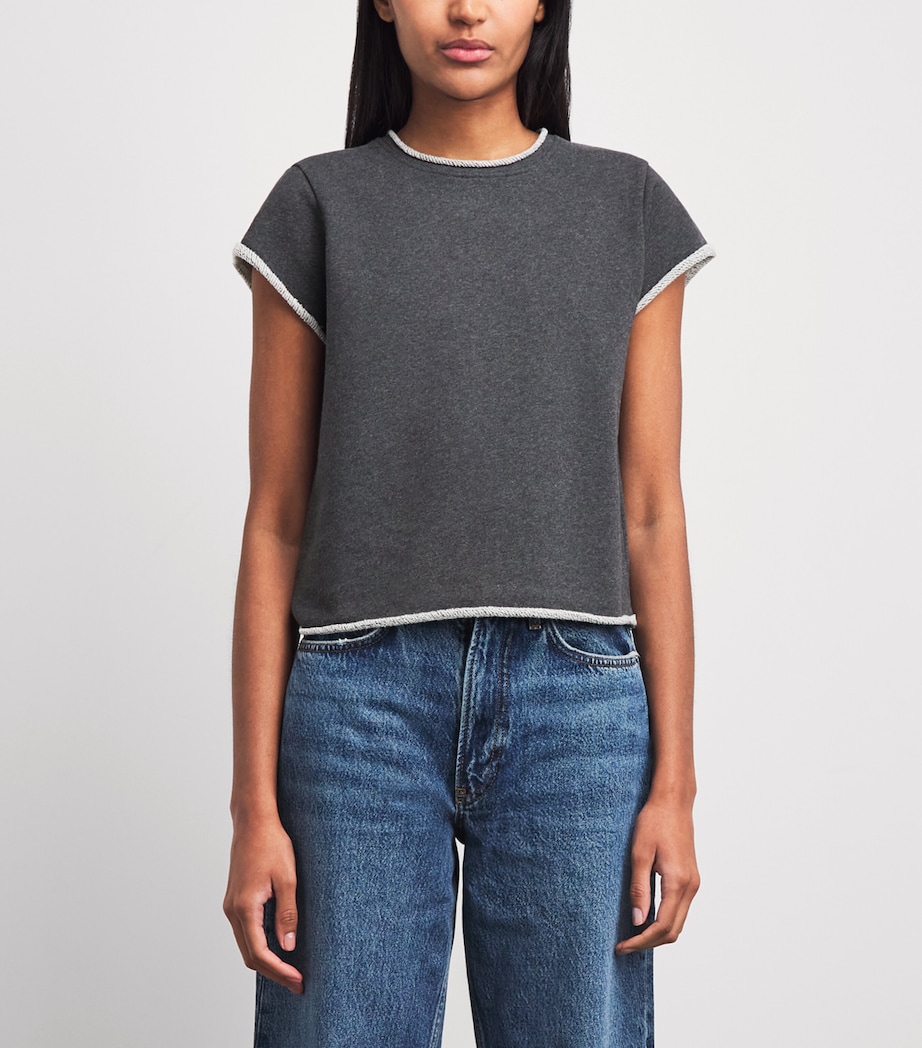 ME+EM Womens Organic Cotton Baby Tee Charcoal Marl Image 4