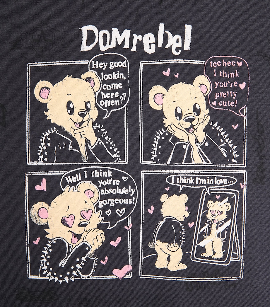 DOMREBEL Mens Cotton in Love With Myself T-Shirt Old Black Image 6
