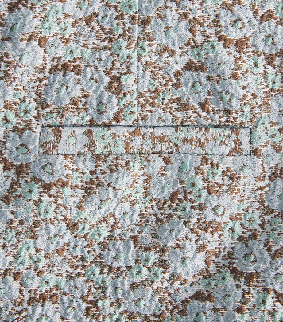 Tory Burch Womens Jacquard Trousers Blue Floral Image 6