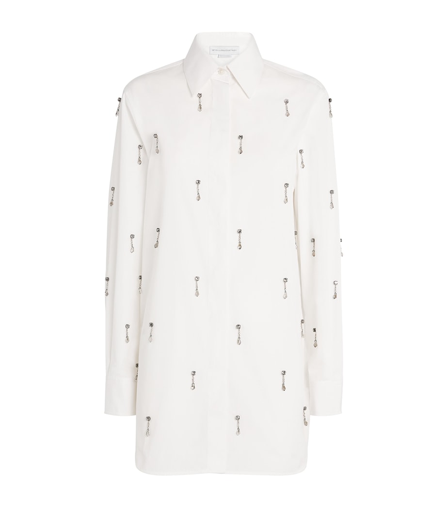 Cotton Embellished Oxford Shirt 9000 PURE WHITE Image 1