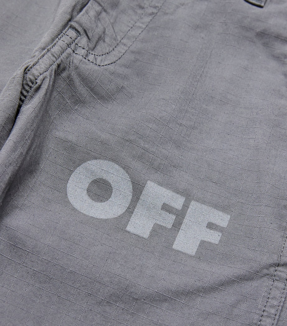 Off-White Kids Dyed Worker Cargo Trousers (4-12+ Years) Gry Lght Gry Image 3