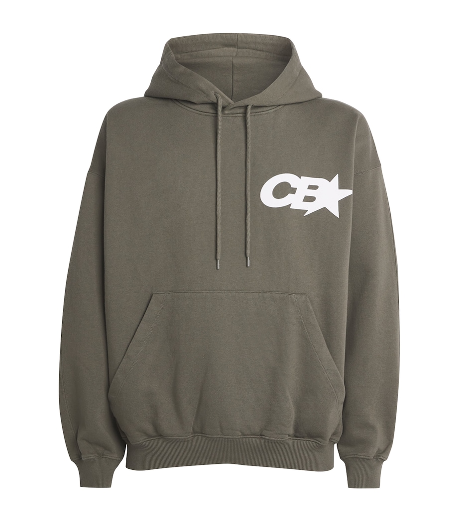 COLE BUXTON Mens Cotton Star Logo Hoodie Khaki Image 1