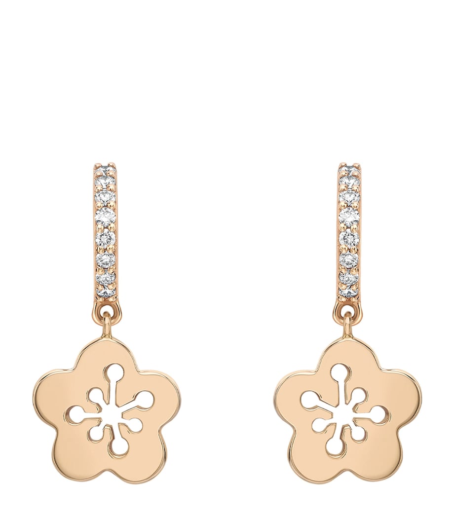 Rose Gold and Diamonds Mini Blossom Drop Earrings ROSE GOLD Image 1