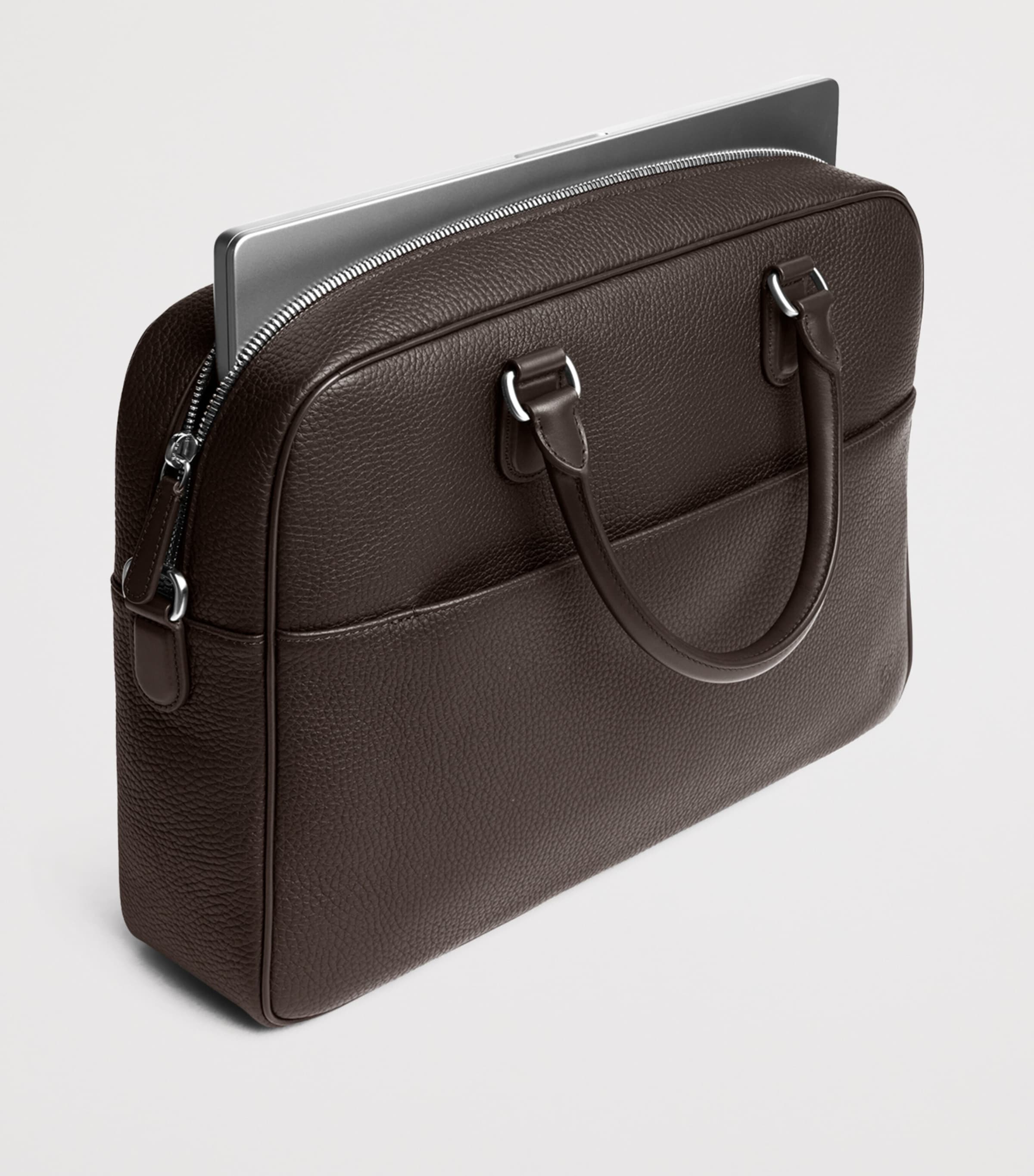 Carl Friedrik Leather Dunloe Briefcase Chocolate Image 4