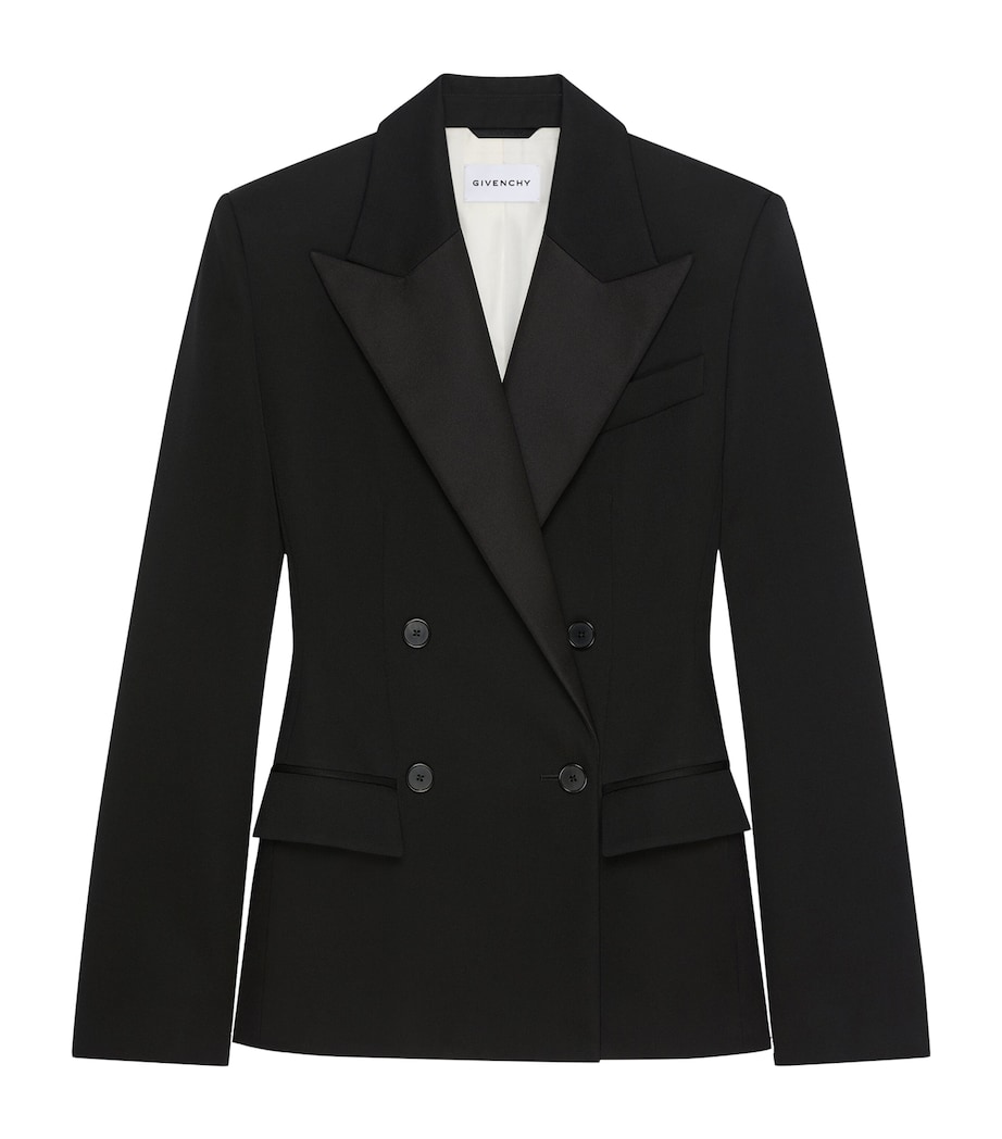 Wool Double-Breasted Jacket BLACK Image 1