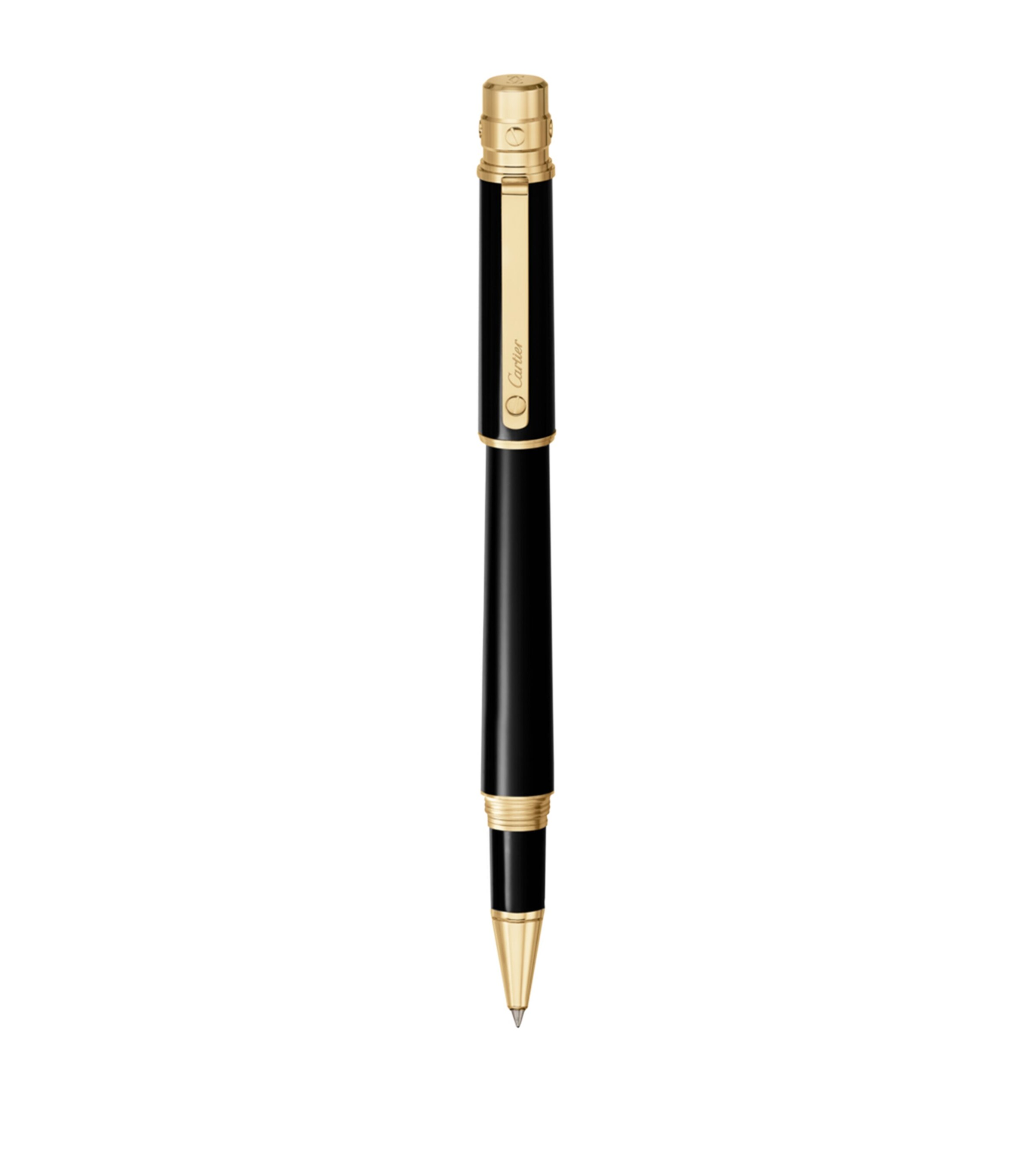 Santos de Cartier Rollerball Pen BLACK & GOLD Image 2