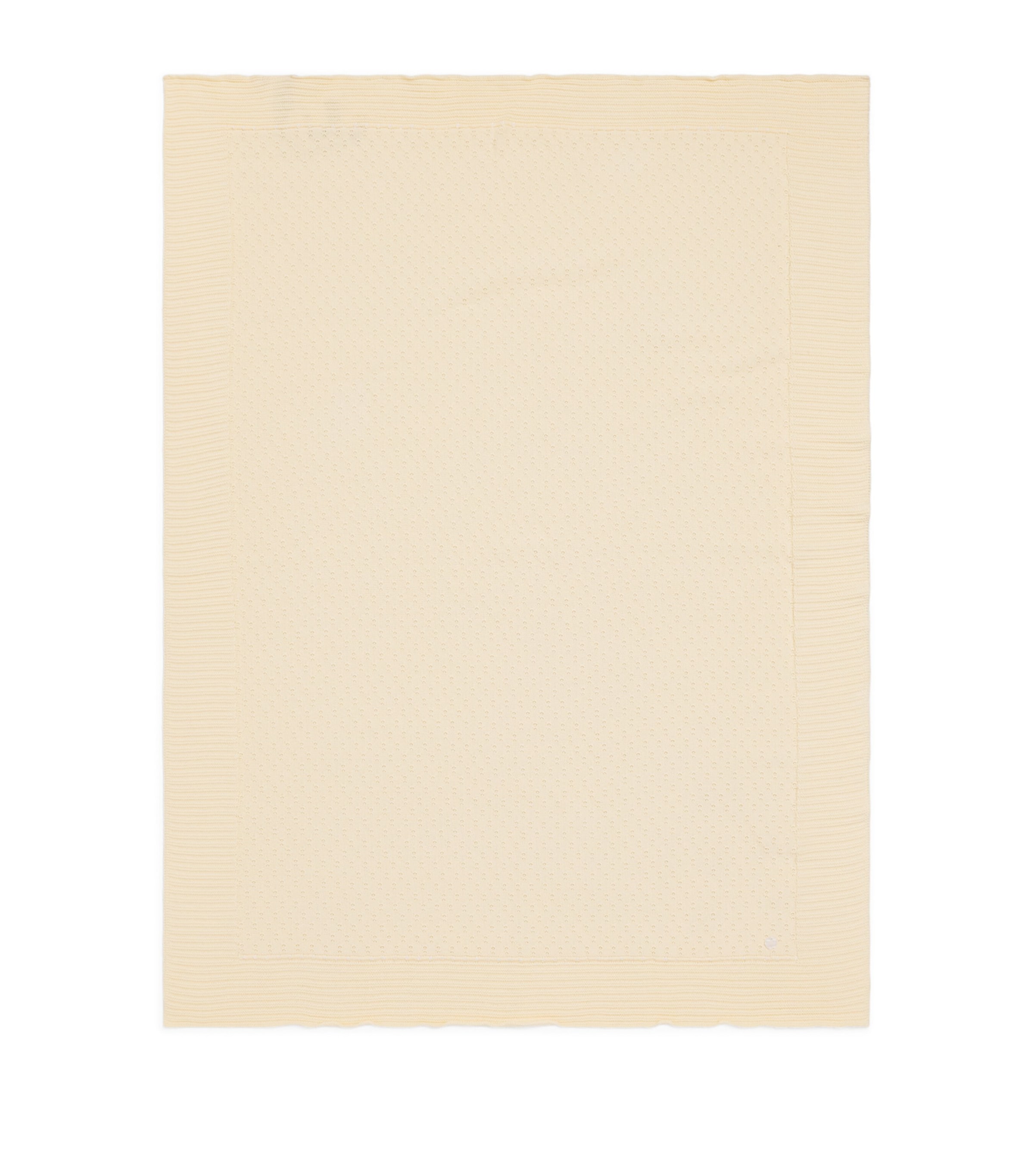 Cotton-Cashmere Knitted Blanket 0501 H82 YELLOW/WHT Image 1