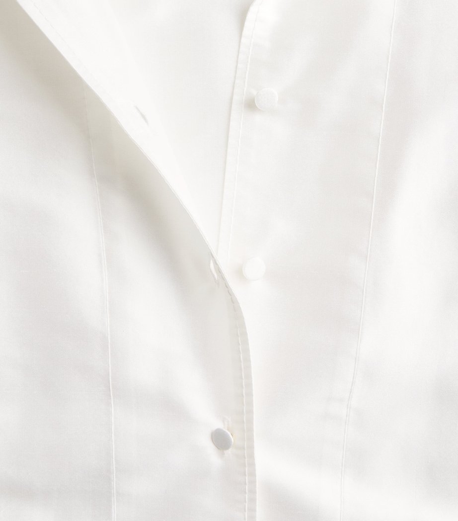 Sandro Paris Womens Silk Satin Oversized Shirt White Image 6