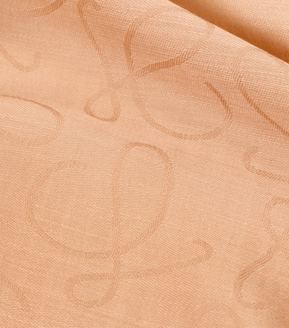 LOEWE Wool-Silk Anagram Scarf Beige Image 2