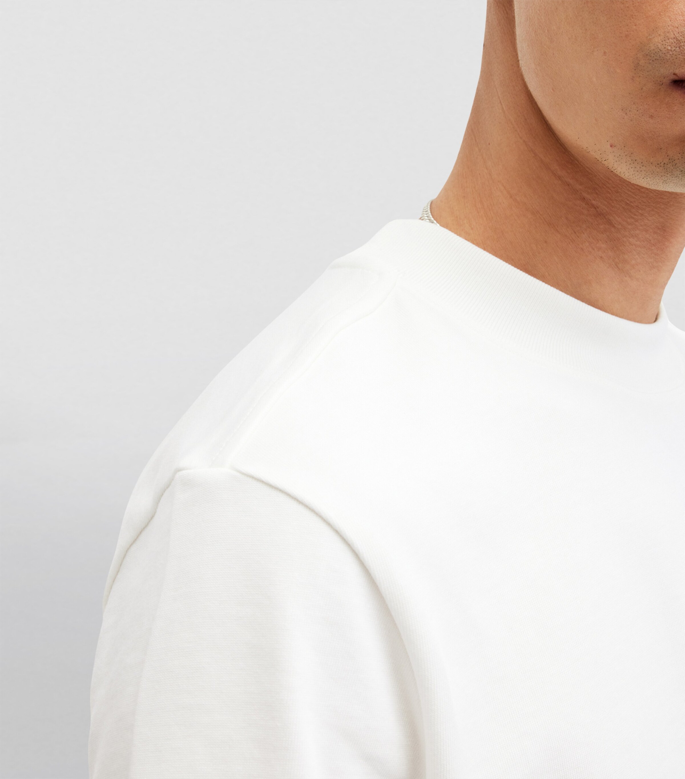 AllSaints Mens Organic Cotton Nero T-Shirt Chalk White Image 7
