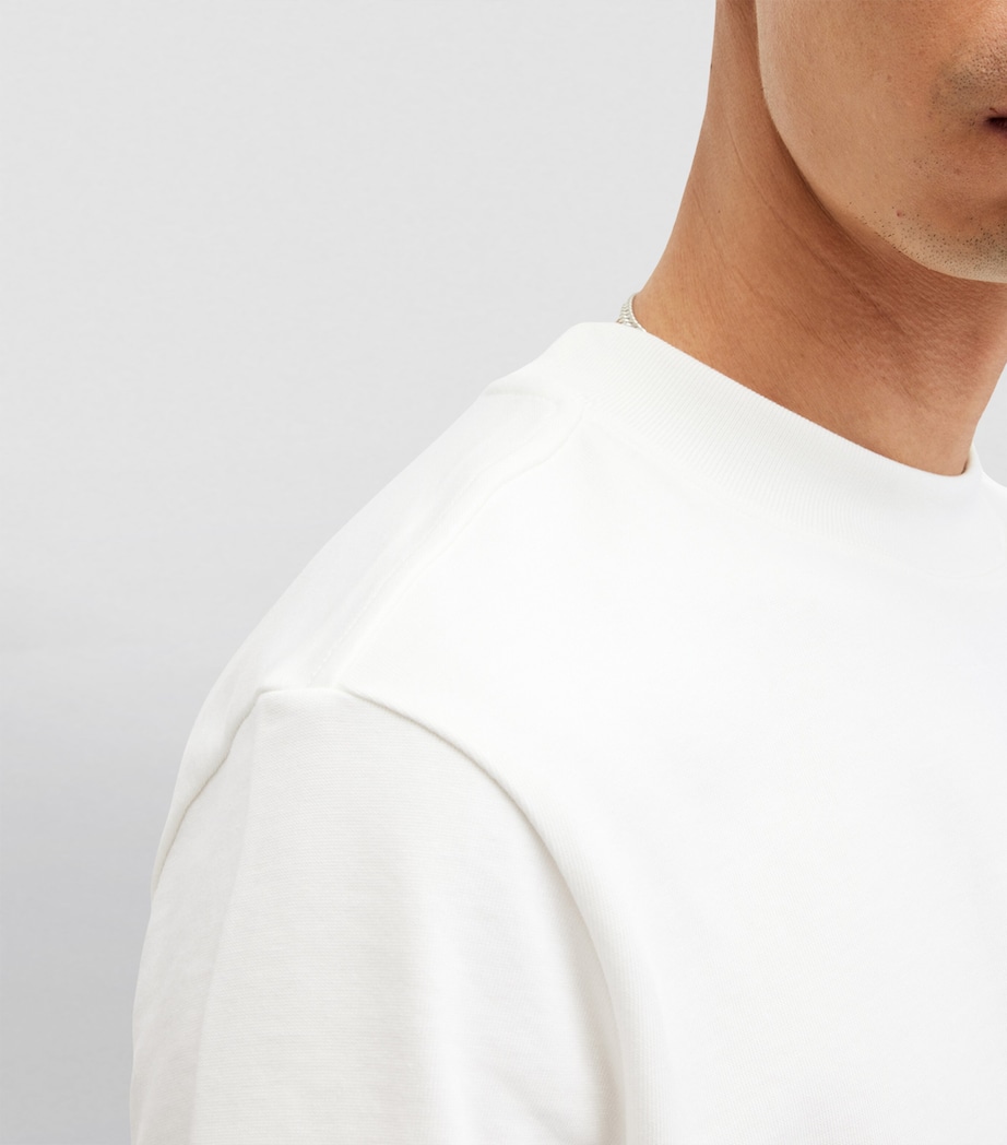 AllSaints Mens Organic Cotton Nero T-Shirt Chalk White Image 7