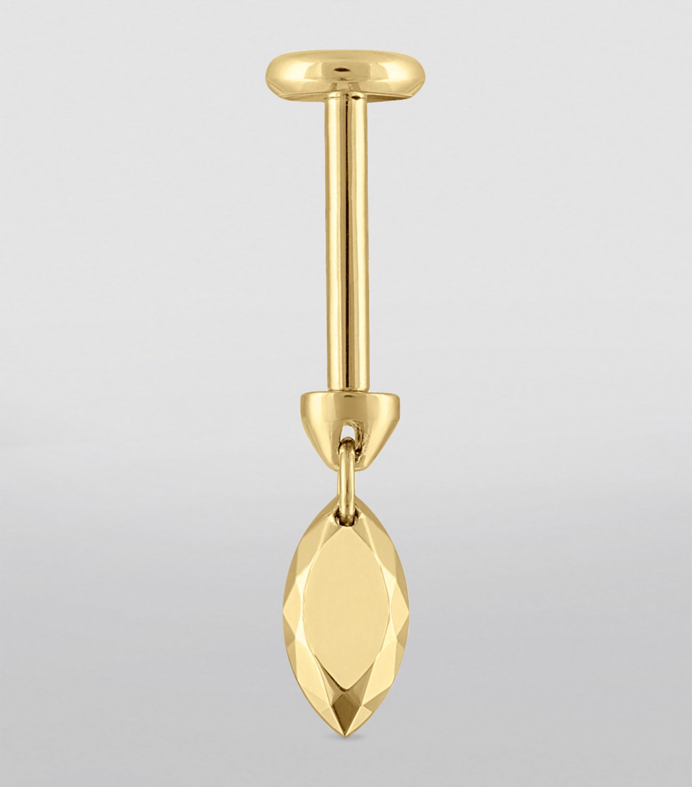 Faceted Marquise Threaded Charm Single Earring (5.5mm) YELLOW GOLD Image 3