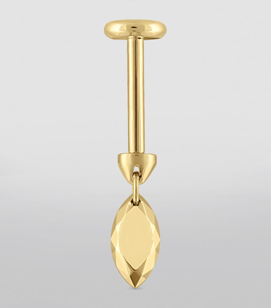 Faceted Marquise Threaded Charm Single Earring (5.5mm) YELLOW GOLD Image 3