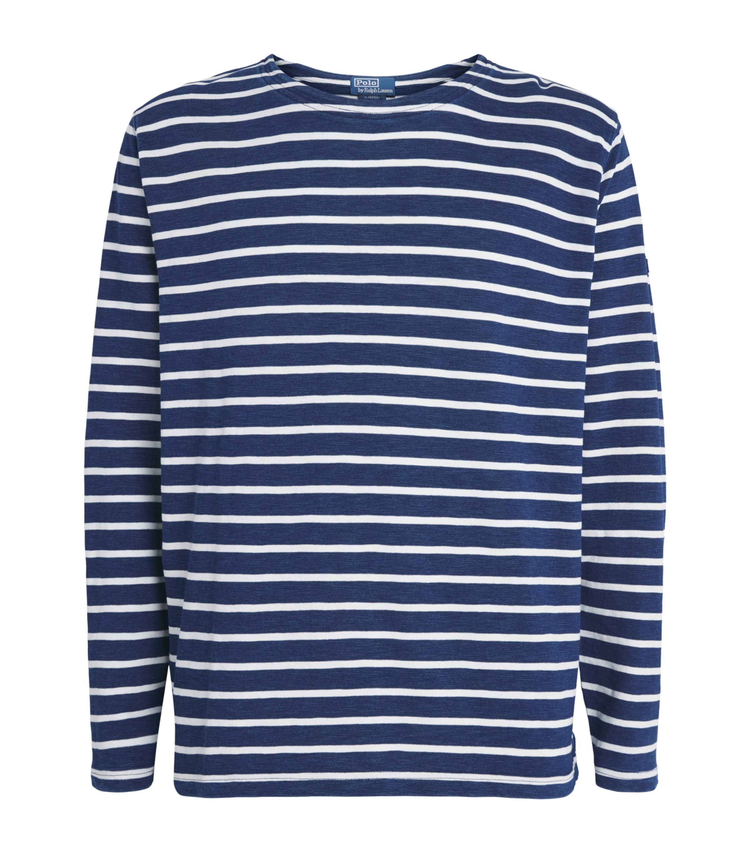 Polo Ralph Lauren Mens Cotton Stripe Long-Sleeve T-Shirt Dark Indigo/greige Image 1