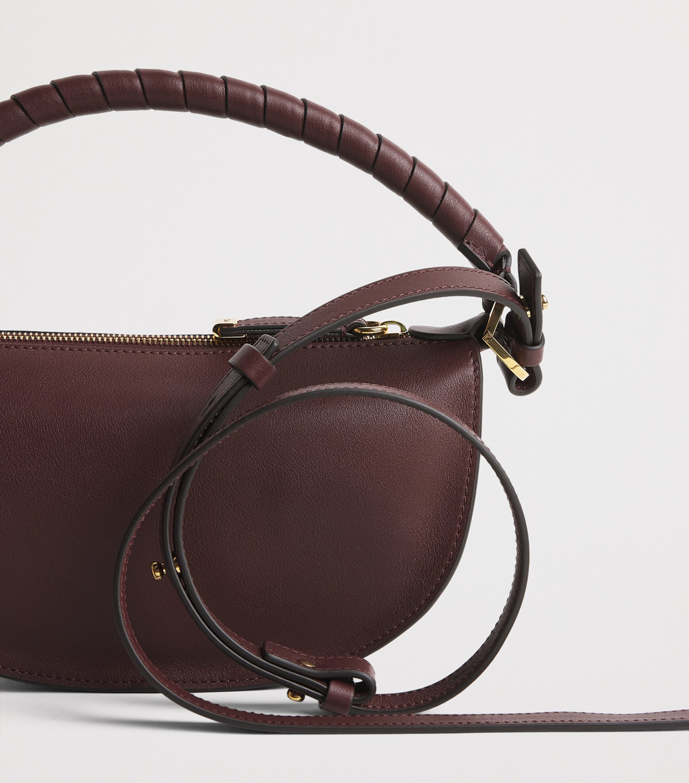 Chloé Mini Leather Marcie Shoulder Bag Dark Velvet Image 4