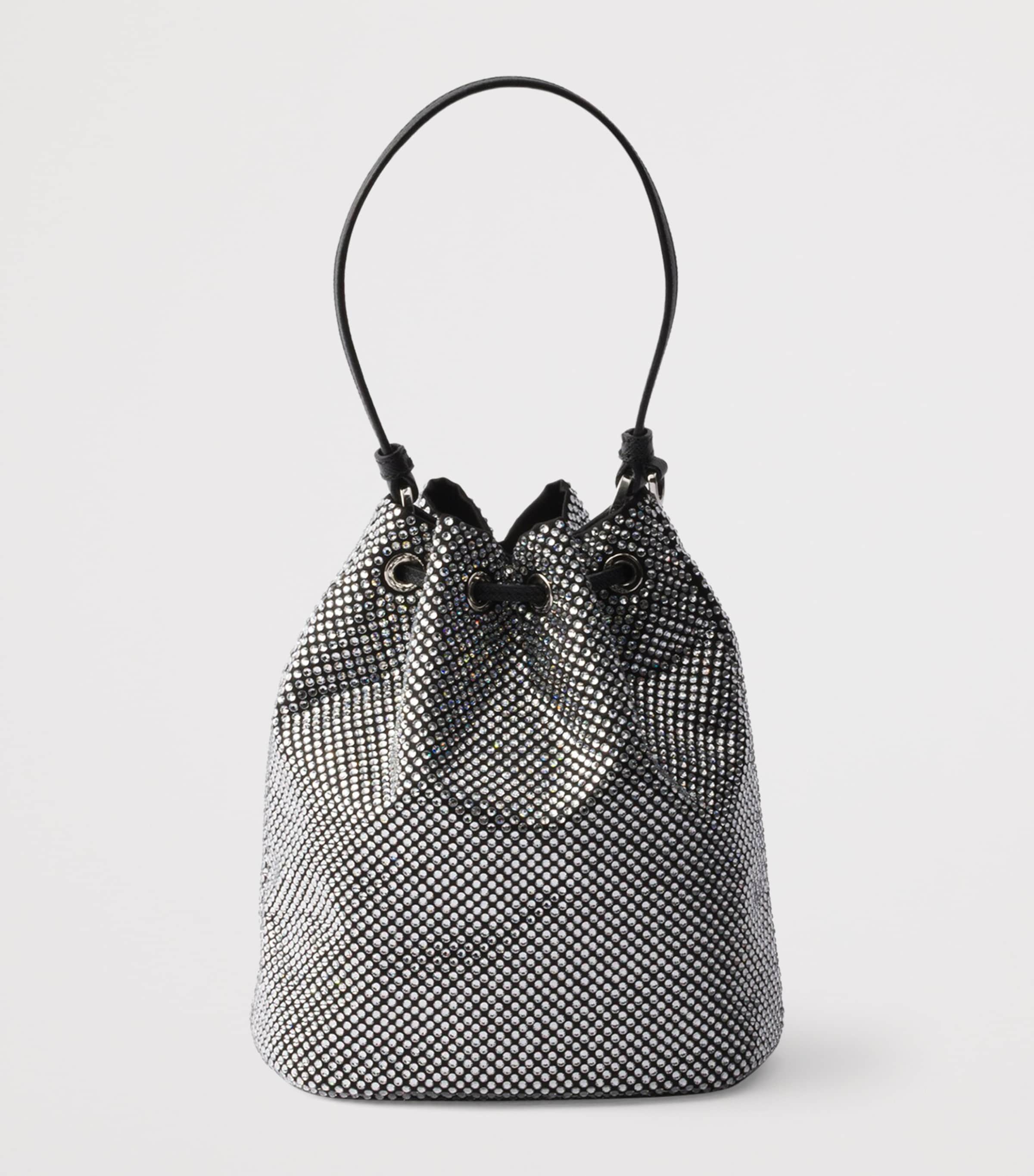 Mini Crystal-Embellished Bucket Bag F0T7O Image 3