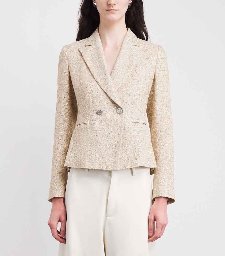 Linen-Blend Blazer BEIGE Image 4