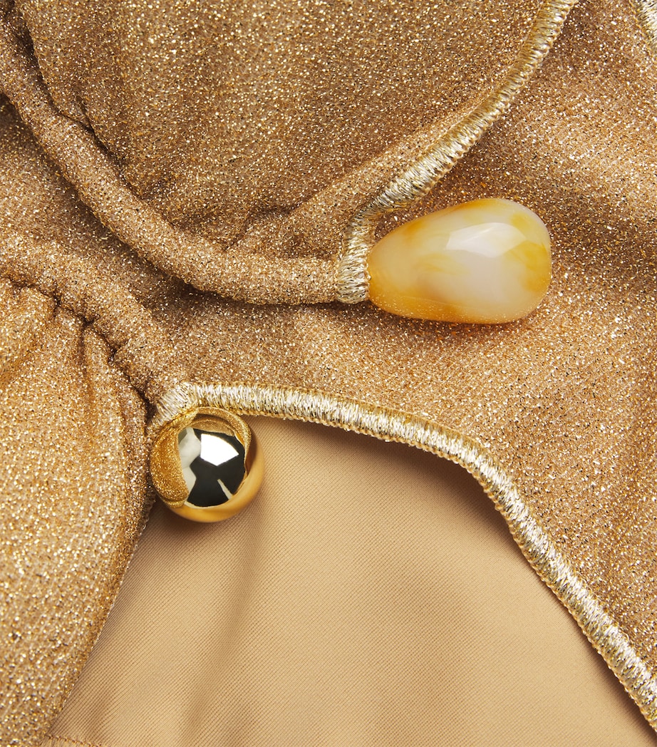 Oséree Womens Lumière Stones Bikini Gold Image 4
