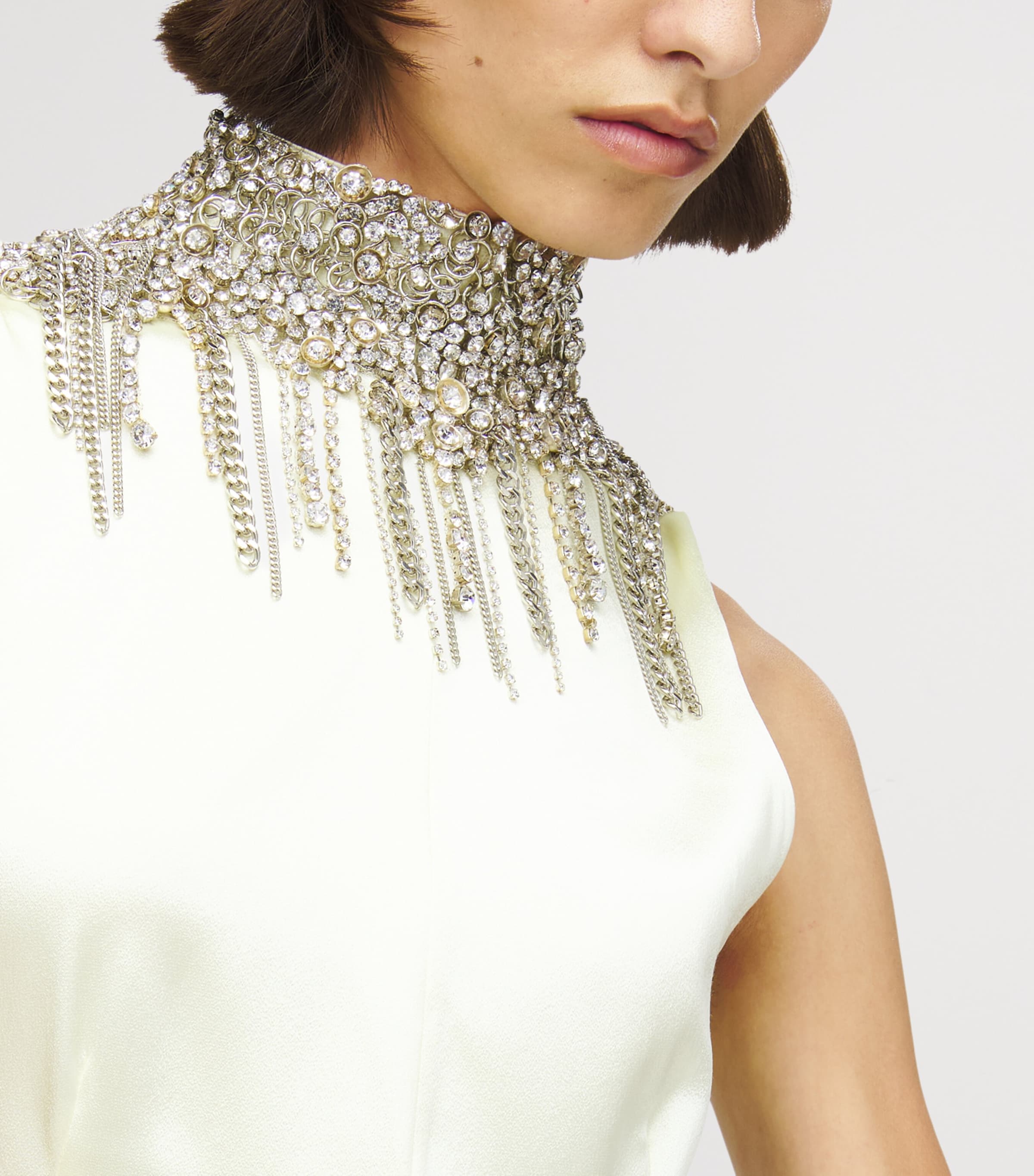 Satin Crystal-Embellished Maxi Dress 9311 Image 4