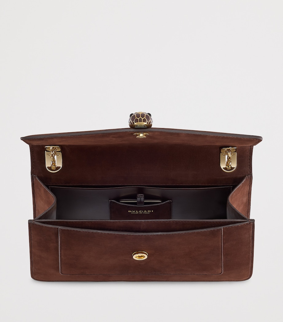 Nubuck Leather Serpenti Forever Shoulder Bag BROWN Image 3