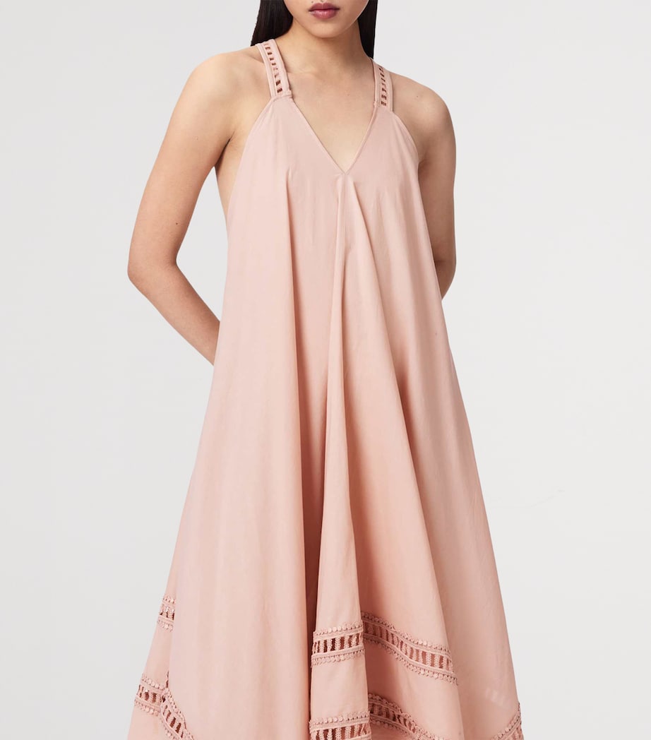 AllSaints Womens Organic Cotton Midi Dress Blush Pink Image 5