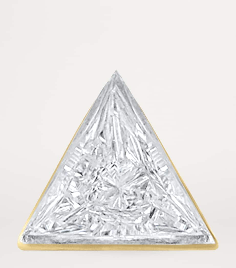 Invisible-Set Diamond Triangle Single Stud Earring 2.5mm YELLOW GOLD Image 3