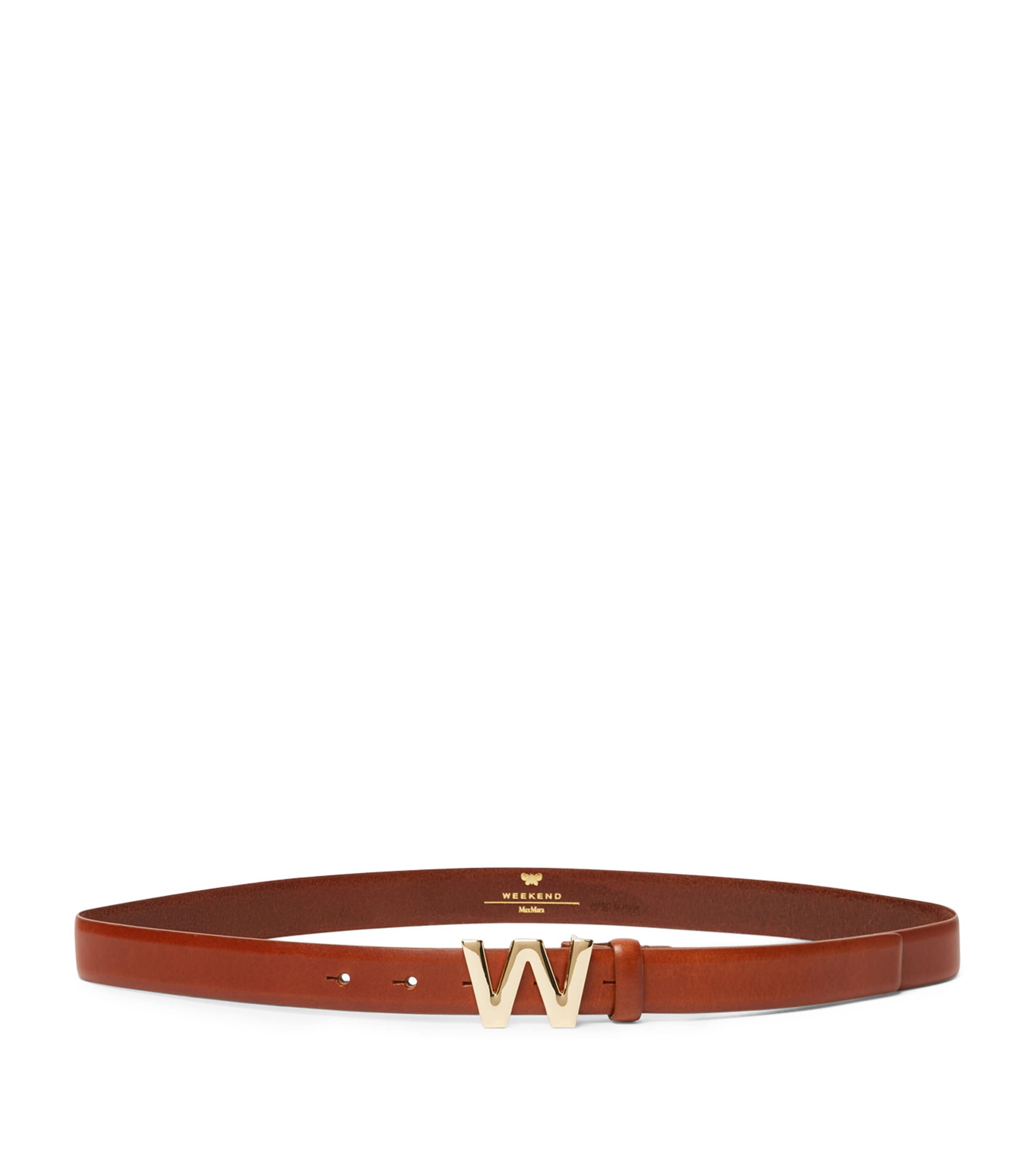 Weekend Max Mara Leather Logo Belt Tobacco Image 1