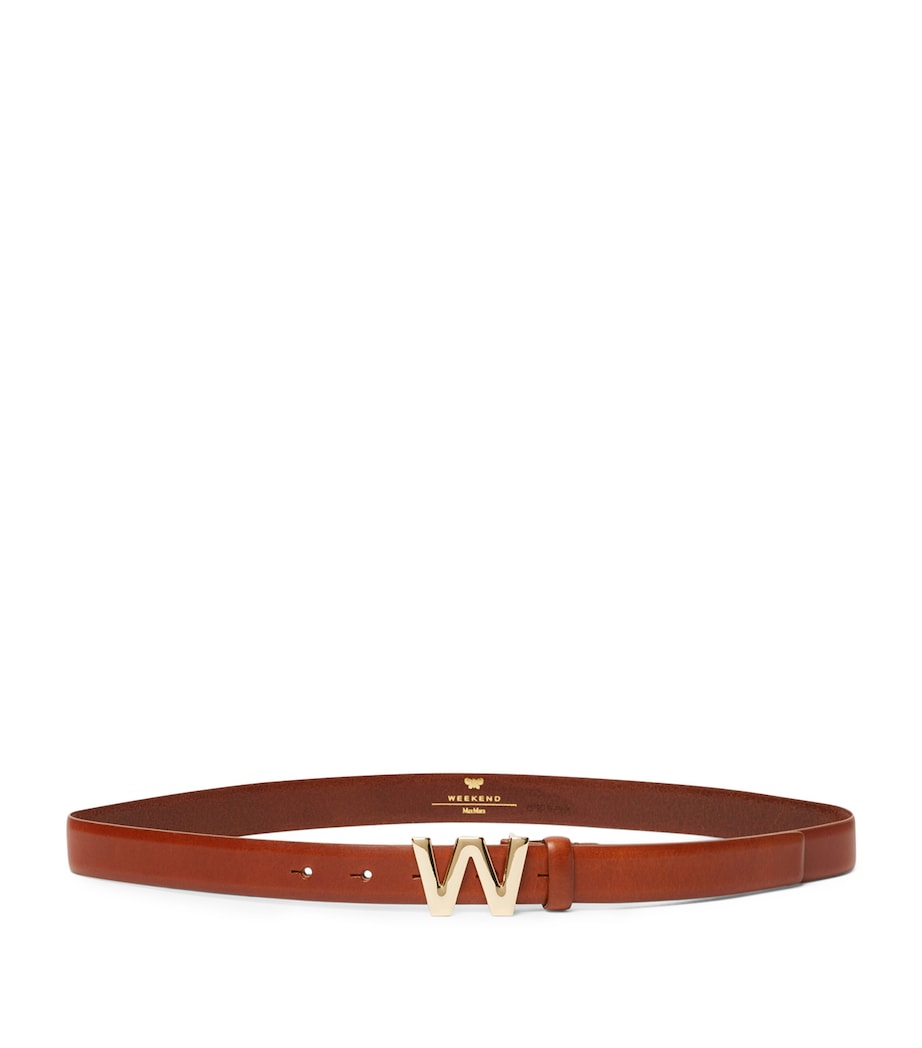 Weekend Max Mara Leather Logo Belt Tobacco Image 1